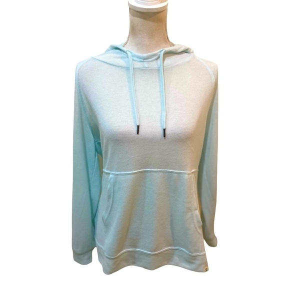 LIV Outdoor lightweight knit aqua hoodie kangaroo pocket size small - Picture 4 of 12